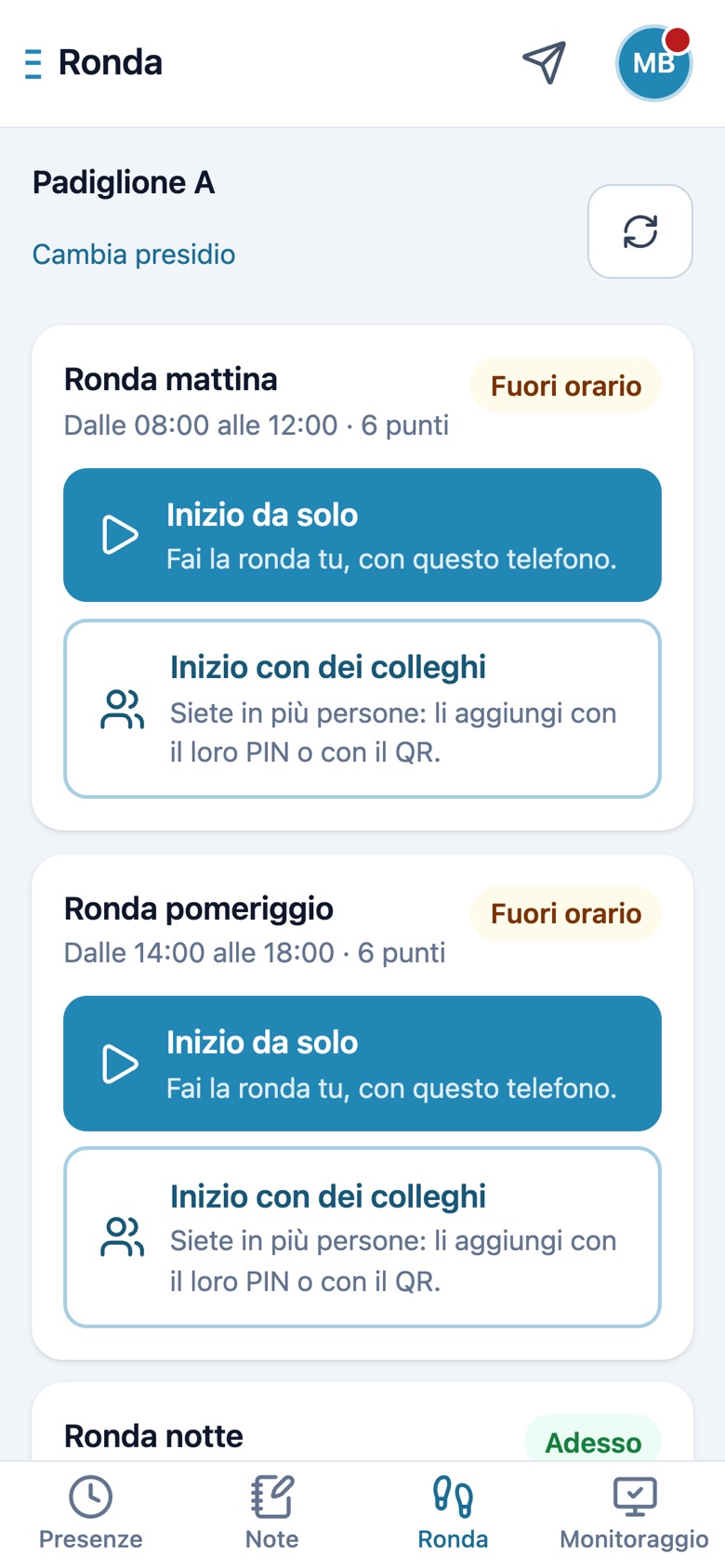 Le ronde di oggi